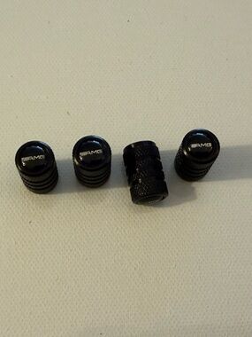AMG Mercedes Valve Stem Caps in Black Set of 4 NWT
